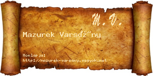 Mazurek Varsány névjegykártya